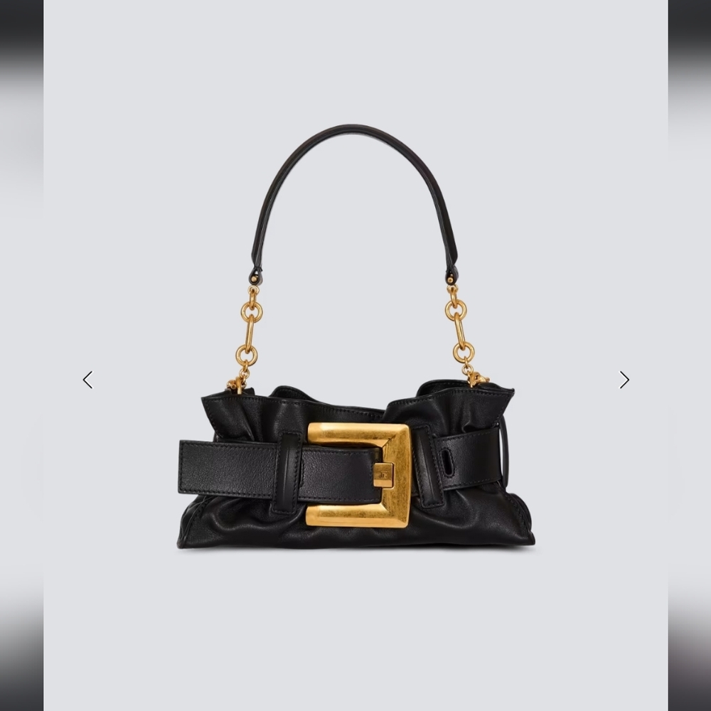 Balmain Black and Gold Shoulder Bag